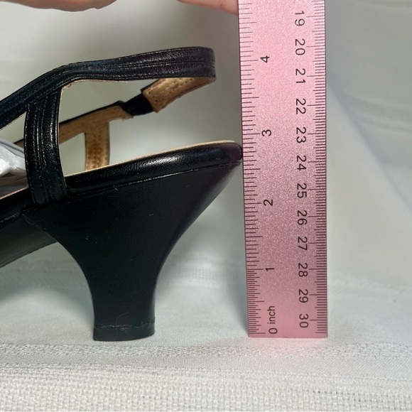Sofft Black Leather Slingback Heeled Dress Sandals Sz 9M EUC - Picture 7 of 12